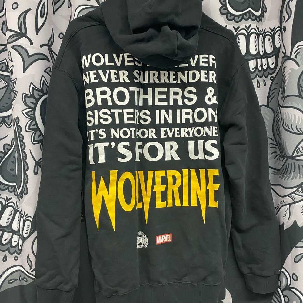 NWT Marvel Wolverine Black Hoodie Size M Darc Sports